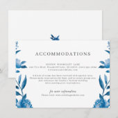 ブルーホワイトウォーター色のフローラ結婚の宿泊施設 エンクロージャーカード (正面/裏面)