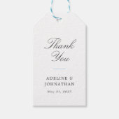 ブルーホワイトエレガントな結婚式ありがとう ギフトタグ (正面)