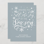 ブルーホワイトエレガントビジモダンネス休日 シーズンカード (正面/裏面)