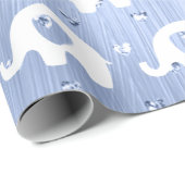 ブルーホワイトエレファントベビーシャワープリンセスボーイ ラッピングペーパー (ロールコーナー)