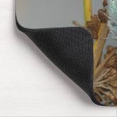 ブルーホワイトオレンジとブラックスポットバタフライ マウスパッド (コーナー)