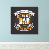 ブルーホワイトオレンジファーズデイファミリーザ最高のパパ キャンバスプリント (インサイチュ (ウッドフロア))