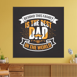 ブルーホワイトオレンジファーズデイファミリーザ最高のパパ キャンバスプリント