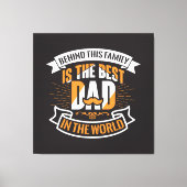 ブルーホワイトオレンジファーズデイファミリーザ最高のパパ キャンバスプリント (正面)