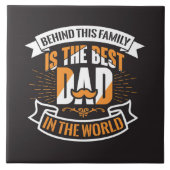 ブルーホワイトオレンジファーズデイファミリーザ最高のパパ タイル (正面)