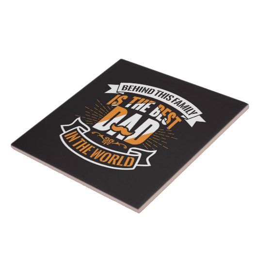 ブルーホワイトオレンジファーズデイファミリーザ最高のパパ タイル (側面)