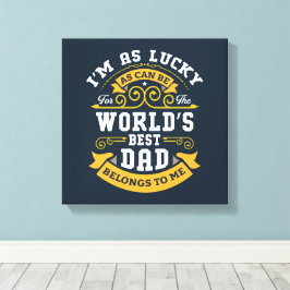 ブルーホワイトオレンジワールド最高のパパ キャンバスプリント