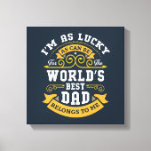 ブルーホワイトオレンジワールド最高のパパ キャンバスプリント (正面)