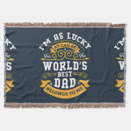 ブルーホワイトオレンジワールド最高のパパ スローブランケット