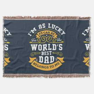 ブルーホワイトオレンジワールド最高のパパ スローブランケット