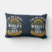 ブルーホワイトオレンジワールド最高のパパ ランバークッション (裏面)