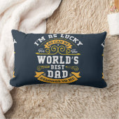 ブルーホワイトオレンジワールド最高のパパ ランバークッション (ブランケット)