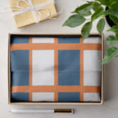 ブルーホワイトオレンジ市松模様にスクエア誕生日 薄葉紙 (ギフト)