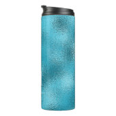 ブルーホワイトカスタムモノグラム名ミニマモダンリスト タンブラー (回転右)