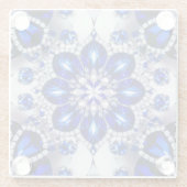 ブルーホワイトカラーのガラスコースター ガラスコースター (裏面)