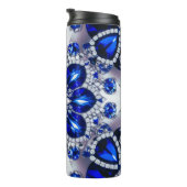 ブルーホワイトカラーのサーマルタンブラー タンブラー (回転右)