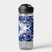 ブルーホワイトカラー付きウォーターボトルデザイン ウォーターボトル (正面)