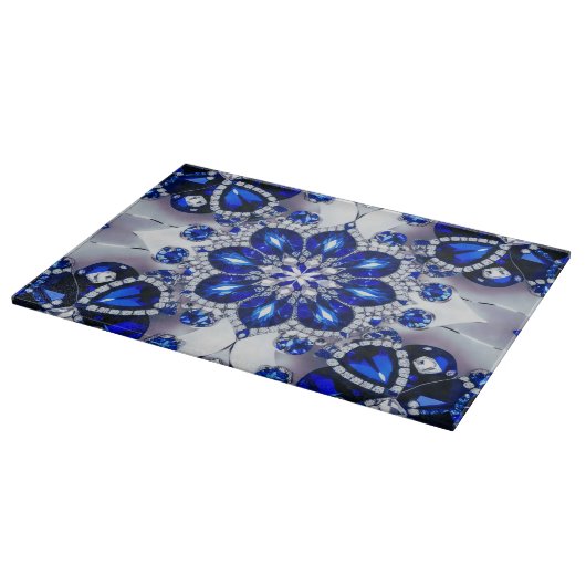 ブルーホワイトカラー付きカッティングボードデザイン カッティングボード (角)