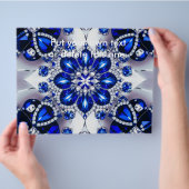 ブルーホワイトカラー付きフライヤーデザイン チラシ (手)