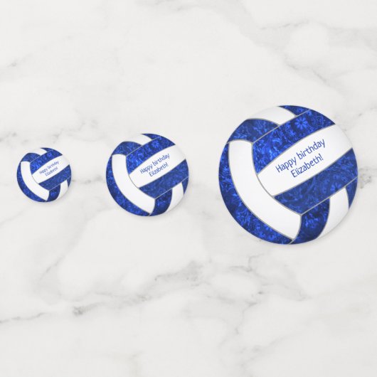 ブルーホワイトガーリーバレーボール誕生日パーティー コンフェッティ (正面)