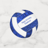 ブルーホワイトガーリーバレーボール誕生日パーティー コンフェッティ (スモール正面)