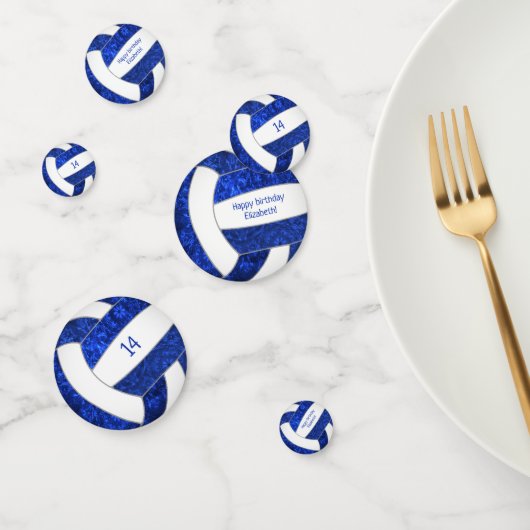 ブルーホワイトガーリーバレーボール誕生日パーティー コンフェッティ (グループ)