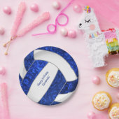 ブルーホワイトガーリーバレーボール誕生日パーティー ペーパープレート (パーティー)