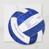 ブルーホワイトガーリーバレーボール誕生日パーティー 案内状 (裏面)