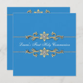 ブルーホワイトガールズファースト招待状 招待状 (正面/裏面)