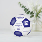 ブルーホワイトキッズサッカーをテーマにした誕生日パーティー 案内状 (スタンド正面)