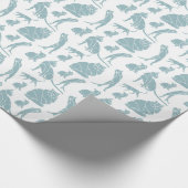 ブルーホワイトキャッツ誕生日 ラッピングペーパー (角)