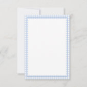 ブルーホワイトギンガムベビーシャワー サンキューカード (裏面)