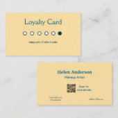 ブルーホワイトクラシックサロンロイヤリティカード 名刺 (正面/裏面)