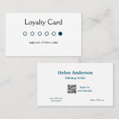 ブルーホワイトクラシックサロンロイヤリティカード 名刺 (正面/裏面)