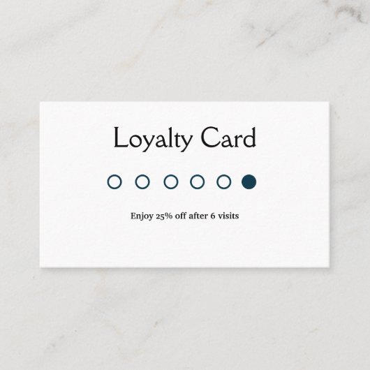 ブルーホワイトクラシックサロンロイヤリティカード 名刺 (正面)