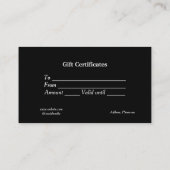 ブルーホワイトクラシック事業証明書 名刺 (裏面)