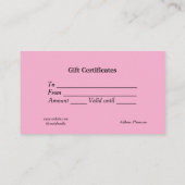 ブルーホワイトクラシック事業証明書 名刺 (裏面)