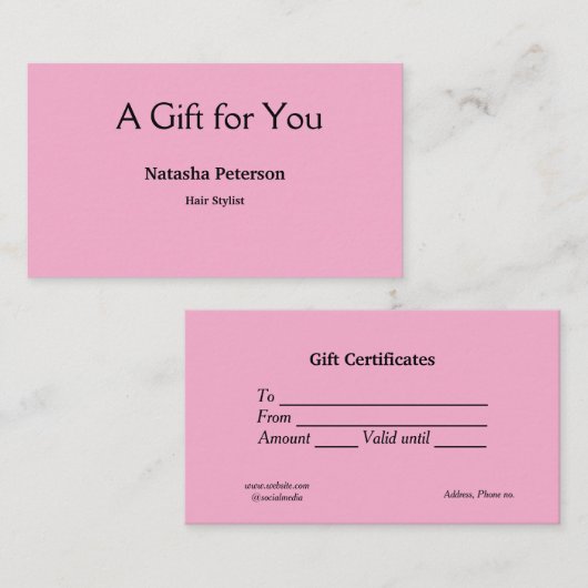 ブルーホワイトクラシック事業証明書 名刺 (正面/裏面)