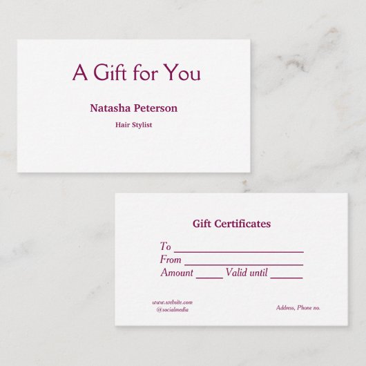 ブルーホワイトクラシック事業証明書 名刺 (正面/裏面)