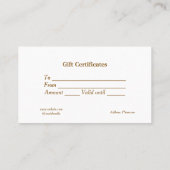 ブルーホワイトクラシック事業証明書 名刺 (裏面)