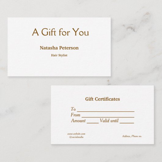 ブルーホワイトクラシック事業証明書 名刺 (正面/裏面)