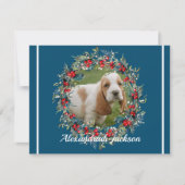 ブルーホワイトクリスマスあなたの写真のモダン休日 シーズンカード (正面)