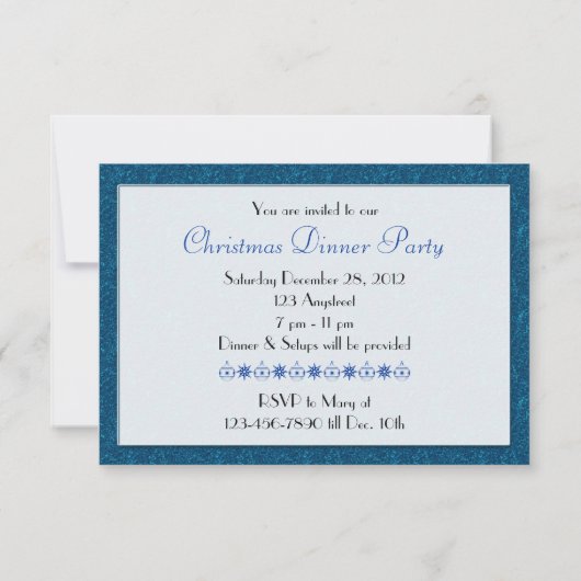 ブルーホワイトクリスマスお祝いRSVP 招待状 (裏面)