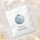 ブルーホワイトクリスマススノーフレークオーナメント フェイバーバッグ (クリップ留めされた状態)