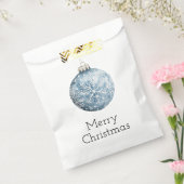 ブルーホワイトクリスマススノーフレークオーナメント フェイバーバッグ (封をした状態)