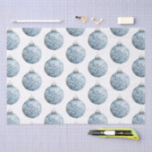 ブルーホワイトクリスマススノーフレークオーナメント 薄葉紙 (クラフト)