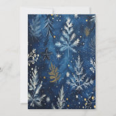 ブルーホワイトクリスマスツリーホリデーカード シーズンカード (裏面)