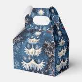 ブルーホワイトクリスマスツリーホリデーギフトボックス フェイバーボックス (裏面サイド)