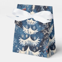 ブルーホワイトクリスマスツリーホリデーギフトボックス