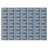 ブルーホワイトクリスマスツリーホリデーテーブルクロス テーブルクロス (正面(横))